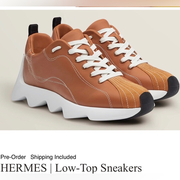 HERMES ⭐️EXCLUSIVE ⭐️Bouncing TAN ENVOL Sneakers! - Picture 1 of 12